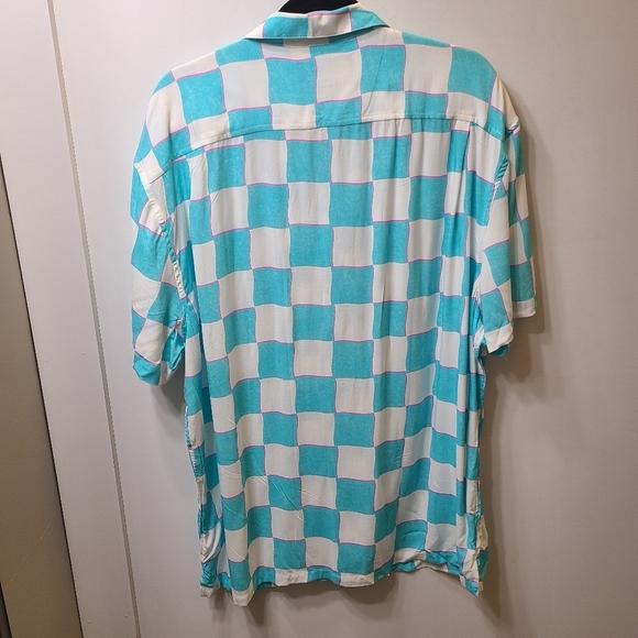 *SOLD* NEW Chubbies Mens Sunday Camp Shirt Blue Checker XL Retro 90s - Picture 5 of 11